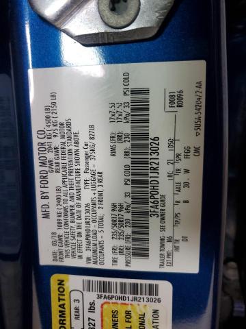2018 FORD FUSION SE - 3FA6P0HD1JR213026