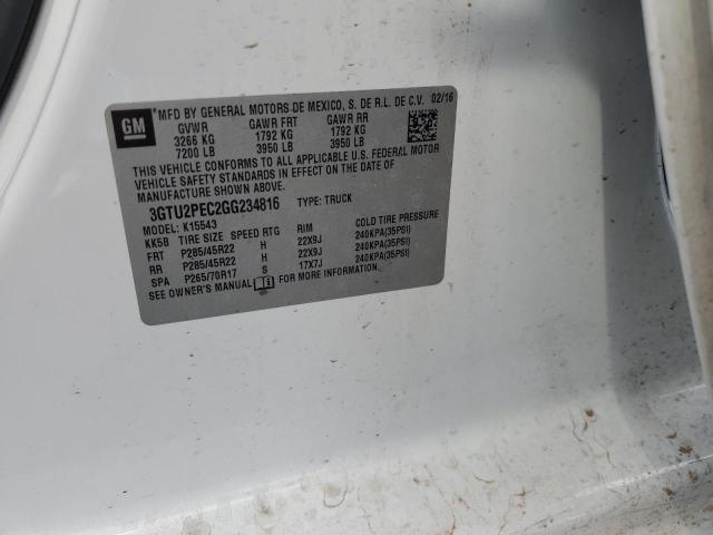 2016 GMC SIERRA K15 - 3GTU2PEC2GG234816