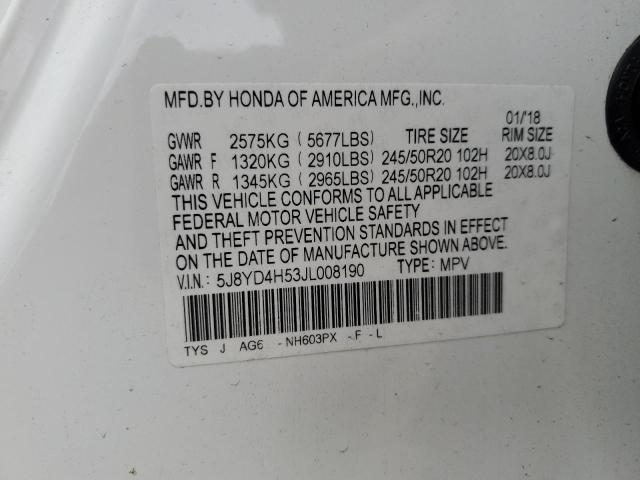 2018 ACURA MDX TECHNO - 5J8YD4H53JL008190