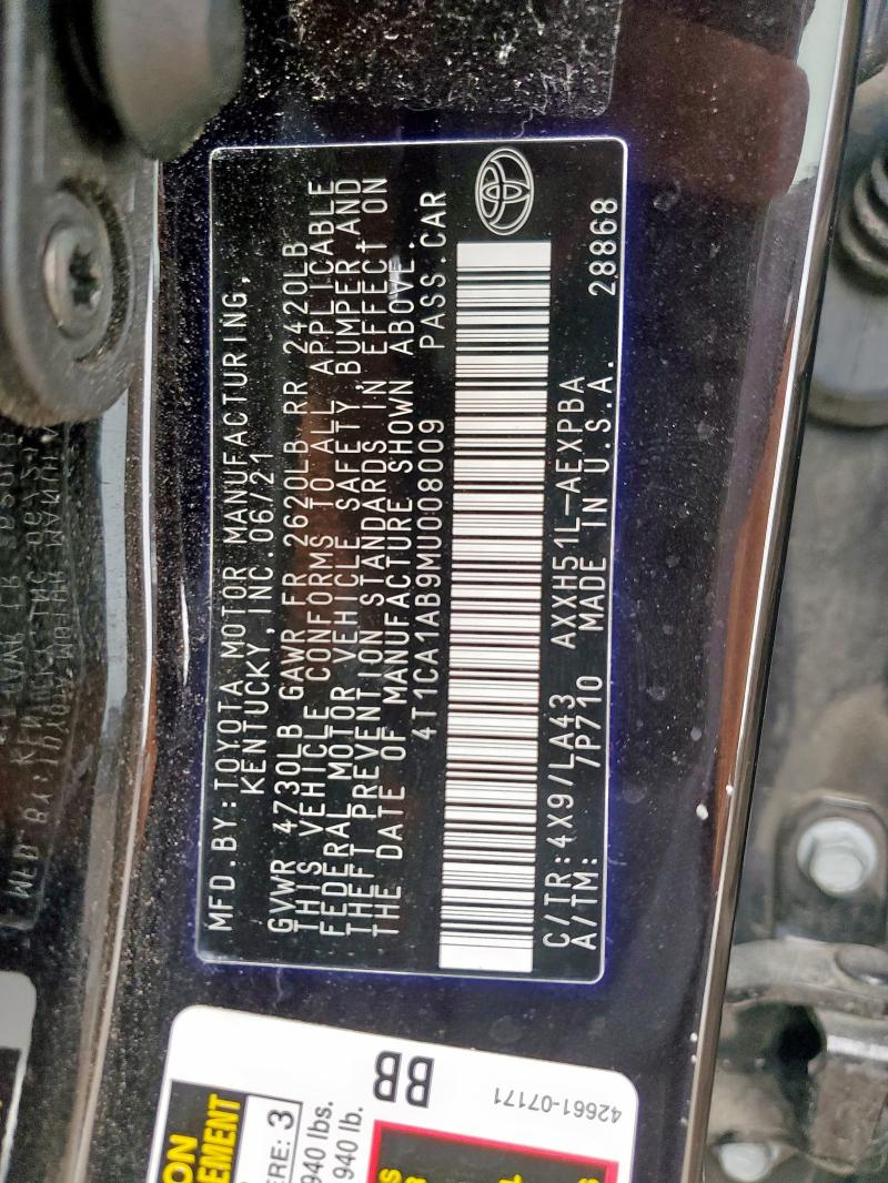 2021 TOYOTA AVALON LIM - 4T1CA1AB9MU008009