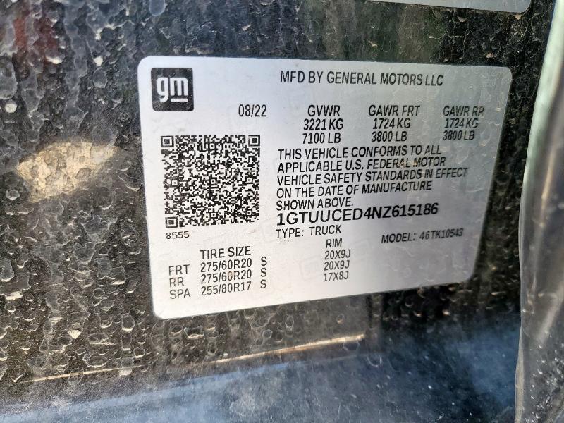 2022 GMC SIERRA K15 - 1GTUUCED4NZ615186