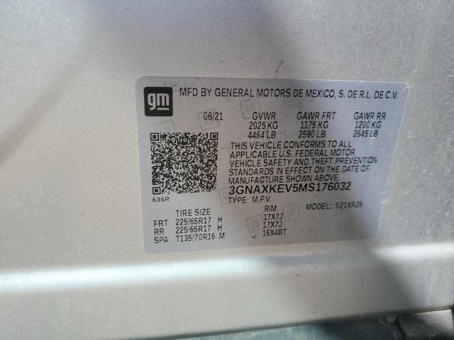 2021 CHEVROLET EQUINOX LT - 3GNAXKEV5MS176032