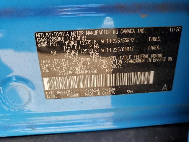 2021 TOYOTA RAV4 LE 2T3G1RFV6MW164938