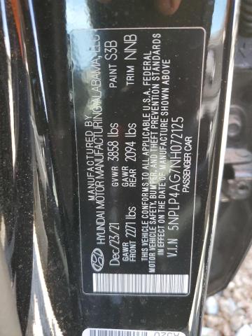 2022 HYUNDAI ELANTRA LI 5NPLP4AG7NH072125