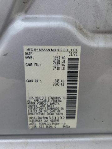 2021 NISSAN ALTIMA S 1N4BL4BV3MN351192