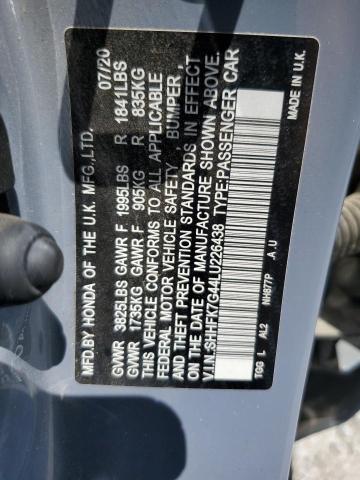 2020 HONDA CIVIC SPOR SHHFK7G44LU226438