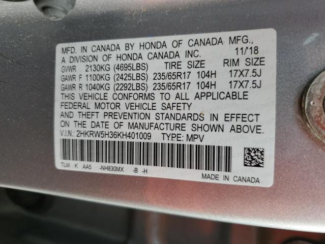2019 HONDA CR-V LX 2HKRW5H36KH401009