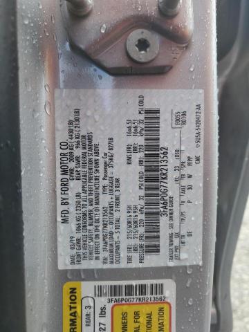 2019 FORD FUSION S - 3FA6P0G77KR213562