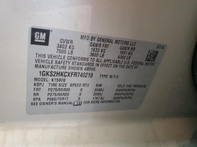 2015 GMC YUKON XL K - 1GKS2HKCXFR740219