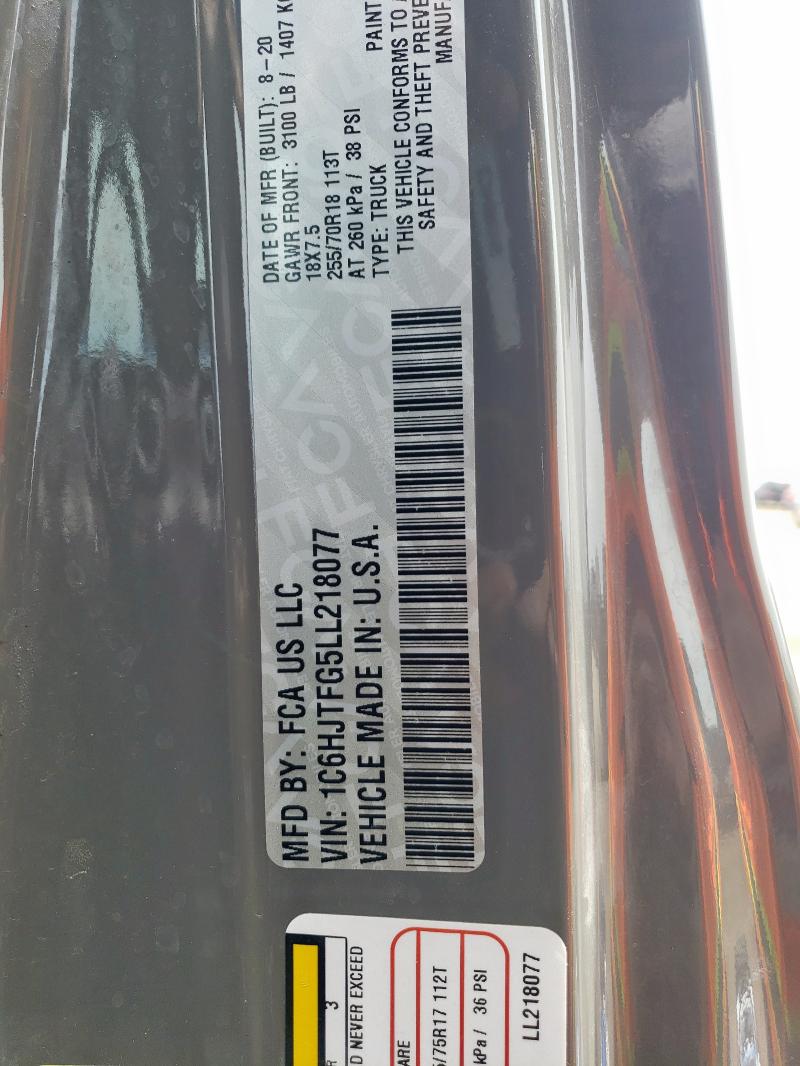 2020 JEEP GLADIATOR 1C6HJTFG5LL218077