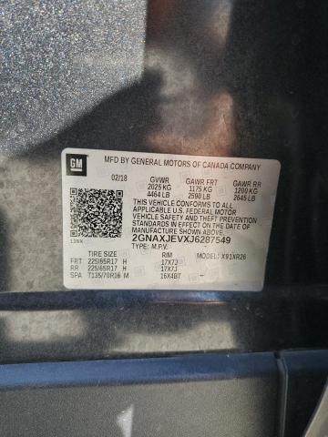 2018 CHEVROLET EQUINOX LT - 2GNAXJEVXJ6287549