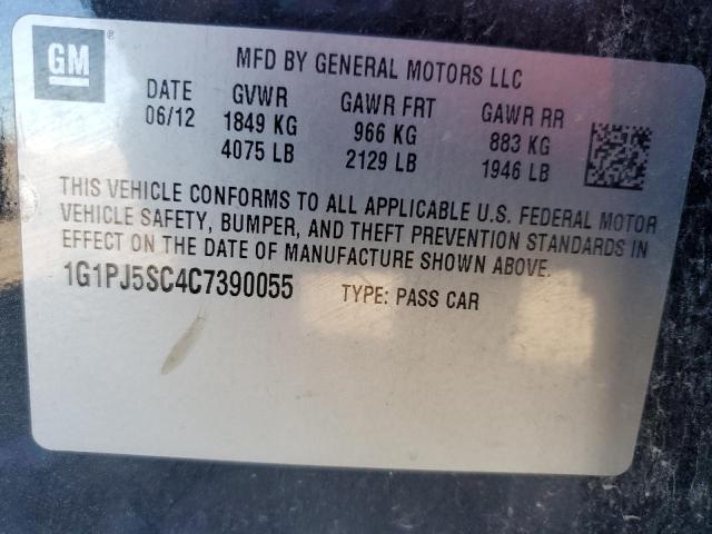 2012 CHEVROLET CRUZE ECO - 1G1PJ5SC4C7390055