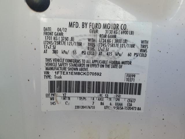 2012 FORD F150 SUPER - 1FTEX1EM8CKD70592