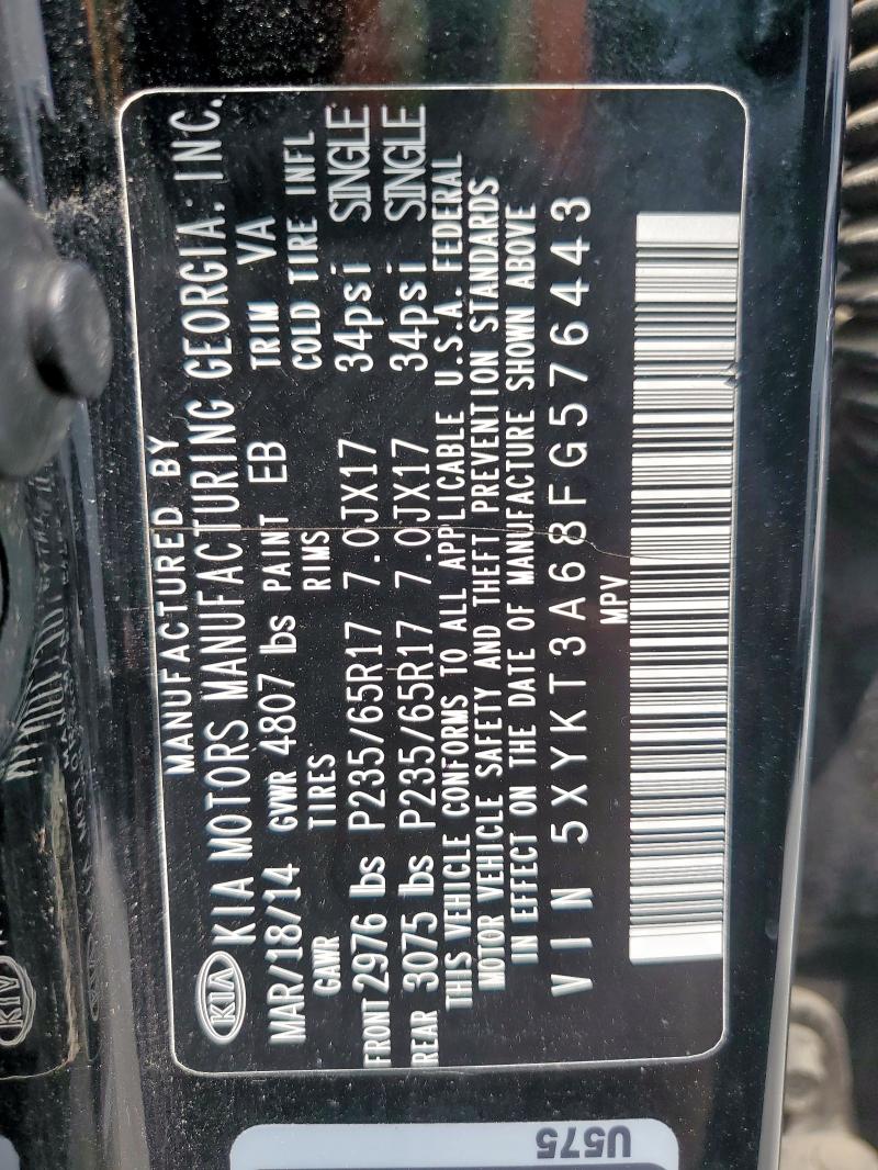 2015 KIA SORENTO LX 5XYKT3A68FG576443