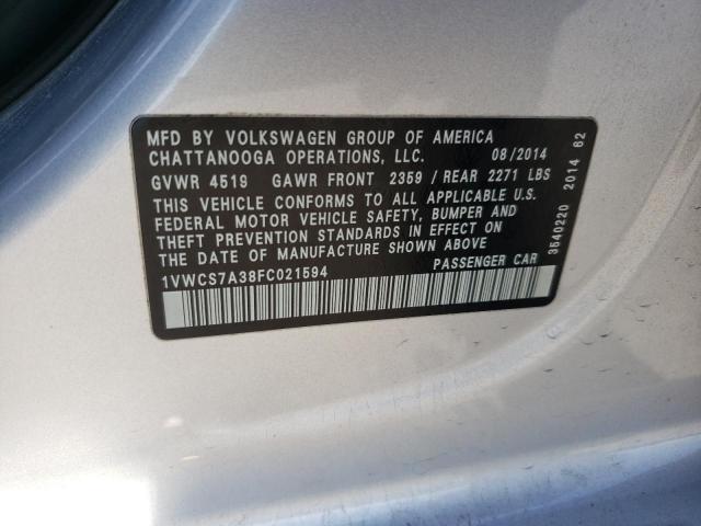 2015 VOLKSWAGEN PASSAT SEL - 1VWCS7A38FC021594