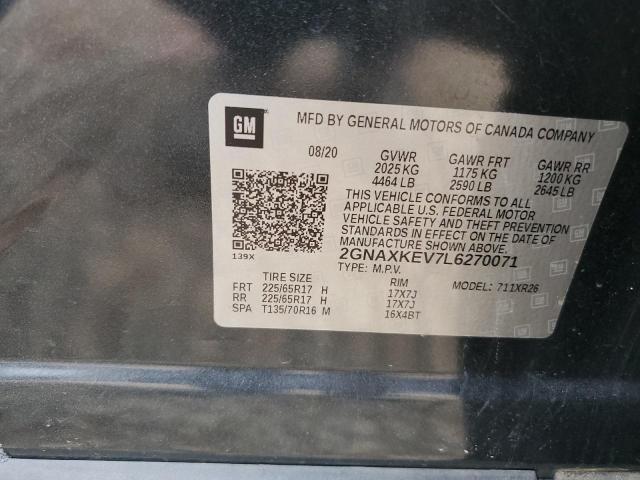 2020 CHEVROLET EQUINOX LT - 2GNAXKEV7L6270071