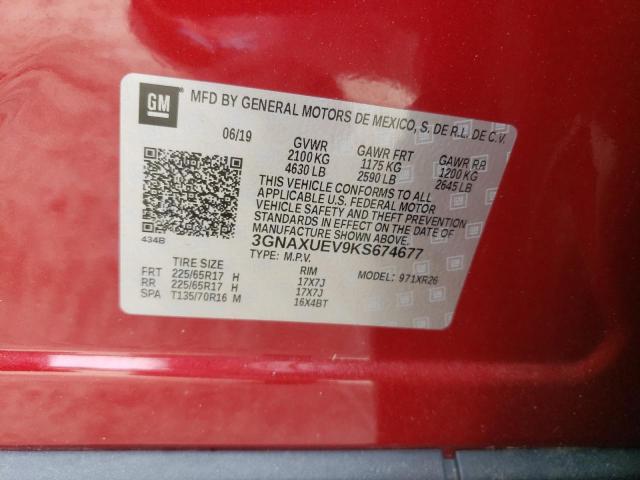 2019 CHEVROLET EQUINOX LT - 3GNAXUEV9KS674677