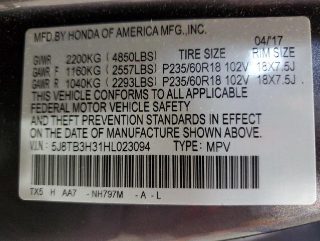 2017 ACURA RDX - 5J8TB3H31HL023094