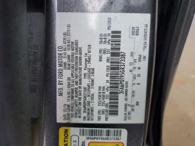 2016 FORD FUSION SE 3FA6P0T95GR373387