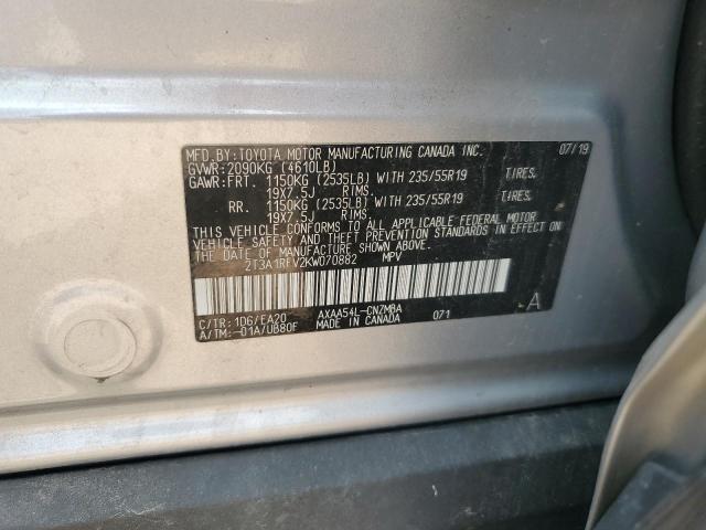 2019 TOYOTA RAV4 XLE P - 2T3A1RFV2KW070882