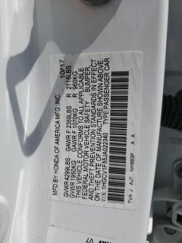 2018 HONDA ACCORD EXL 1HGCV1F55JA022340