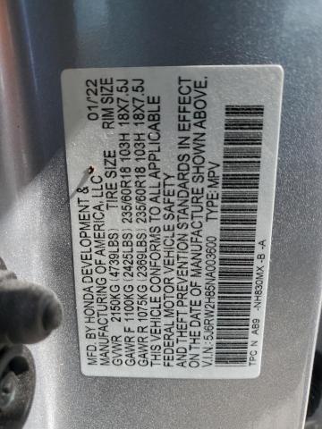 2022 HONDA CR-V EXL - 5J6RW2H85NA003600