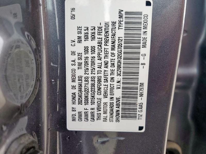 2016 HONDA CR-V LX - 3CZRM3H32GG705121