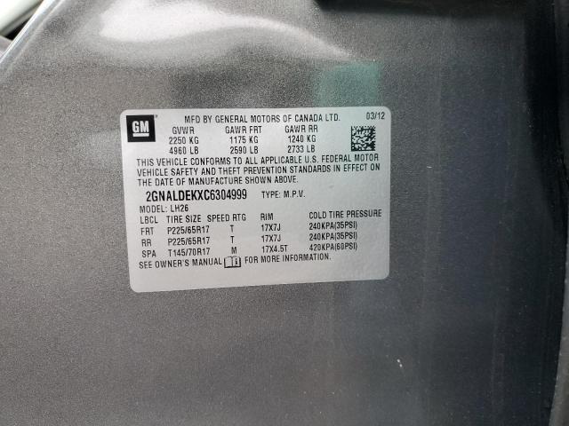 2012 CHEVROLET EQUINOX LT #3266692434