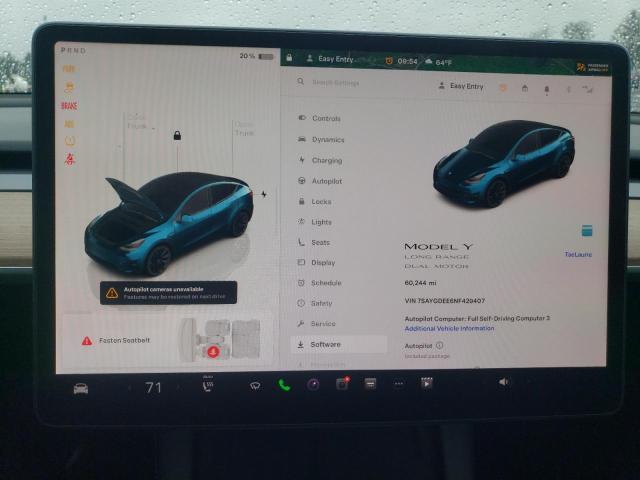 2022 TESLA MODEL Y - 7SAYGDEE6NF429407