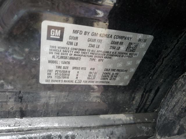 2018 CHEVROLET TRAX PREMI KL7CJMSB7JB684872
