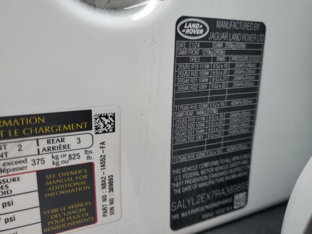 2024 LAND ROVER RANGE ROVER VELAR DYNAMIC SE SALYL2EX7RA389893