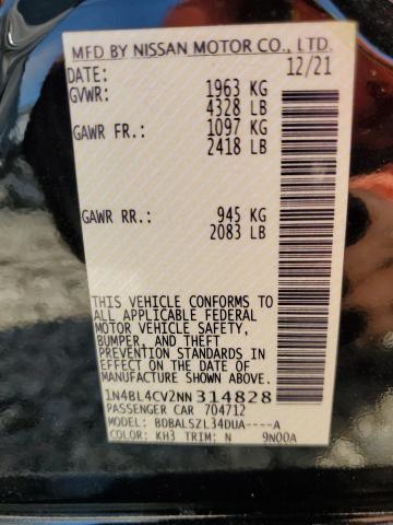 2022 NISSAN ALTIMA SR 1N4BL4CV2NN314828