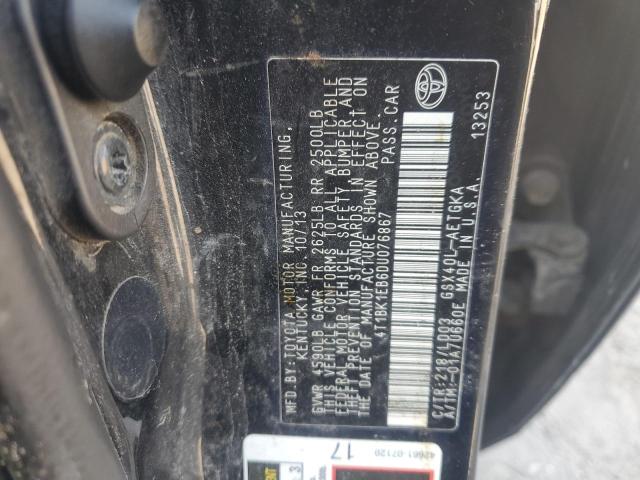 2013 TOYOTA AVALON BAS - 4T1BK1EB6DU076867