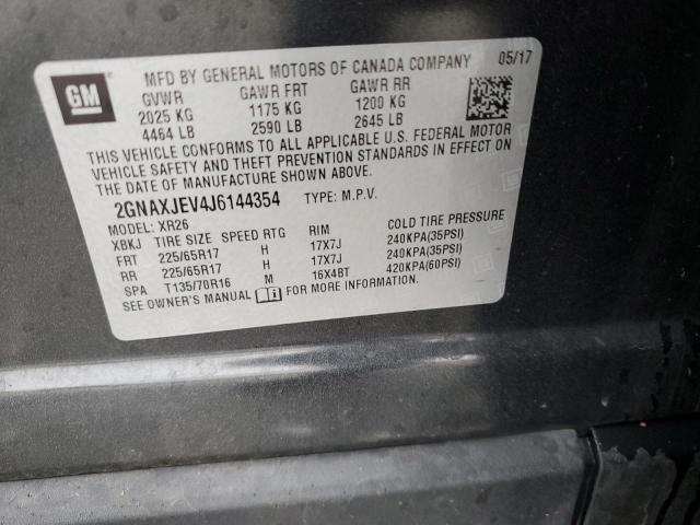 2018 CHEVROLET EQUINOX LT 2GNAXJEV4J6144354