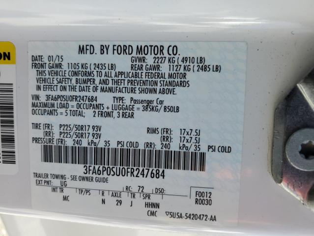 2015 FORD FUSION TIT - 3FA6P0SU0FR247684