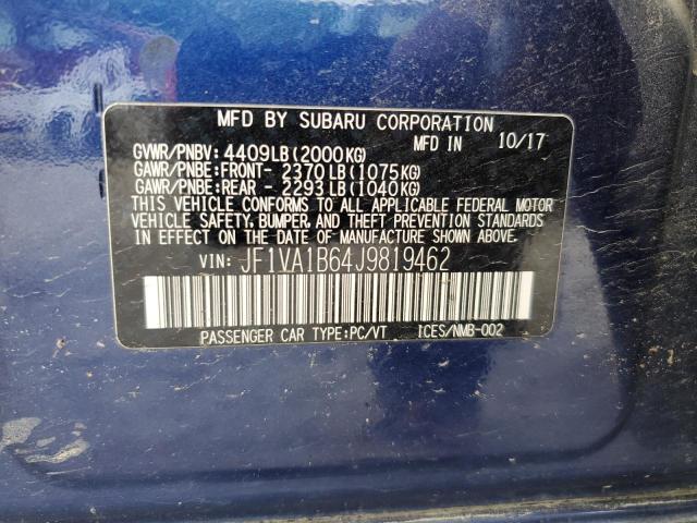 2018 SUBARU WRX JF1VA1B64J9819462