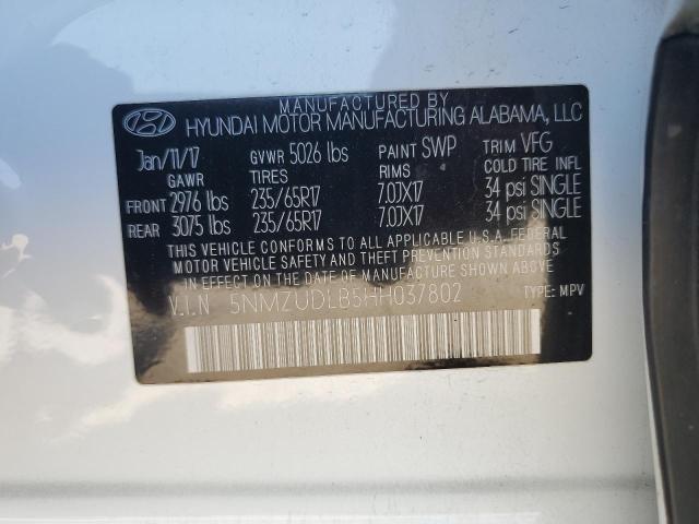 2017 HYUNDAI SANTA FE S - 5NMZUDLB5HH037802