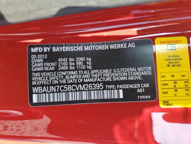 2012 BMW 135 I - WBAUN7C58CVM26395