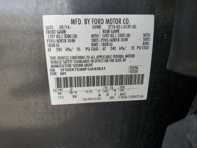 2015 FORD EXPLORER X - 1FM5K7D88FGA93631