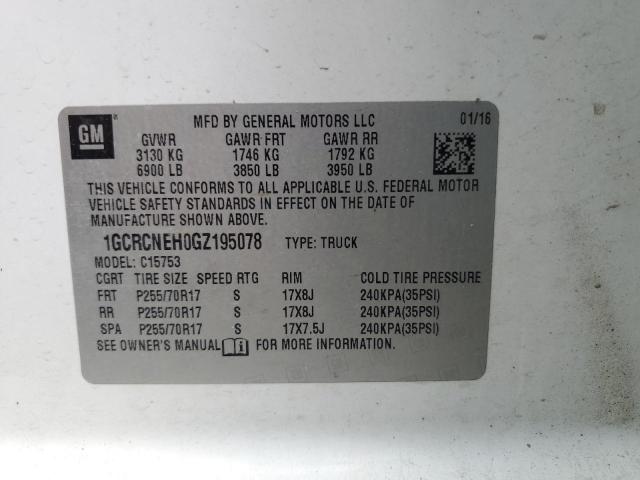 2016 CHEVROLET SILVERADO - 1GCRCNEH0GZ195078