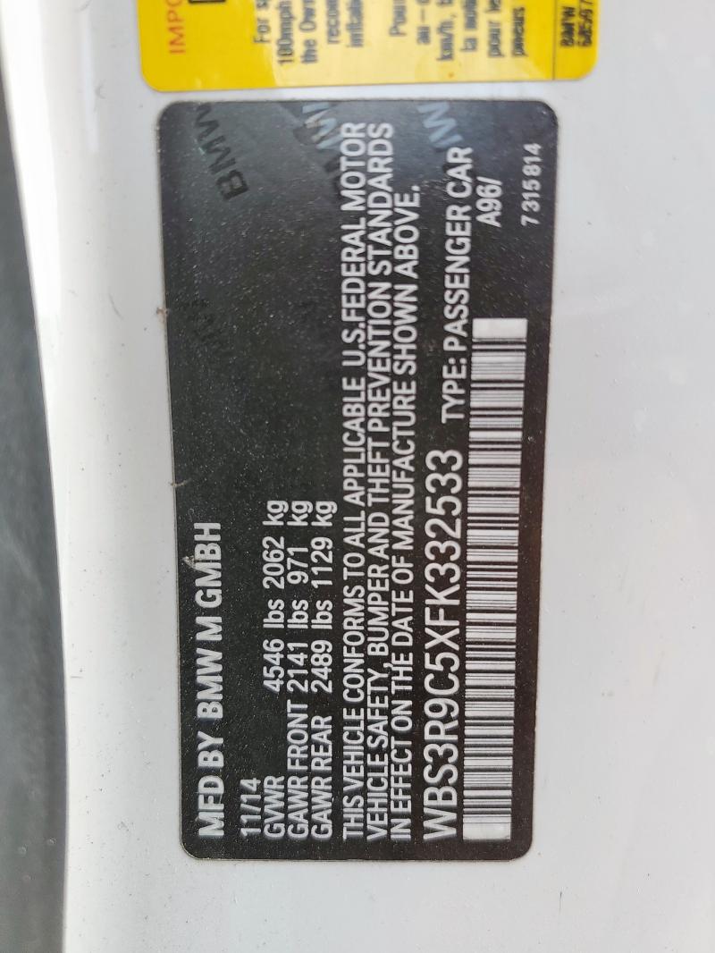 2015 BMW M4 - WBS3R9C5XFK332533