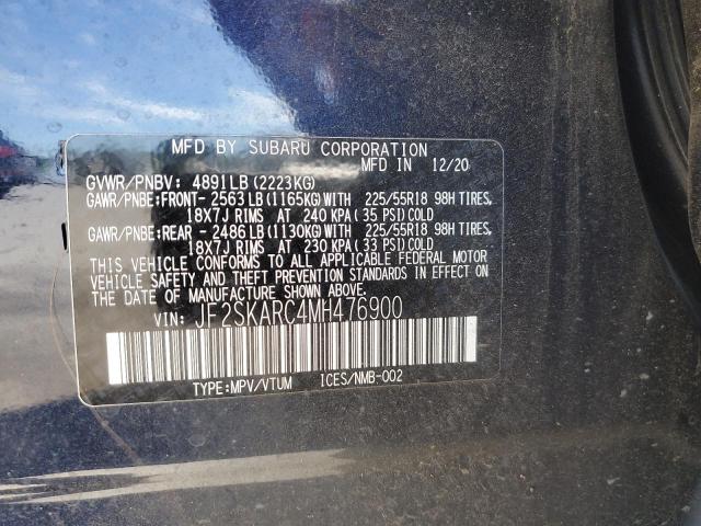 2021 SUBARU FORESTER S JF2SKARC4MH476900
