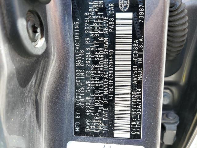 2017 TOYOTA CAMRY HYBR - 4T1BD1FK2HU204410