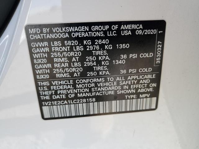 2020 VOLKSWAGEN ATLAS CROS 1V21E2CA1LC228158