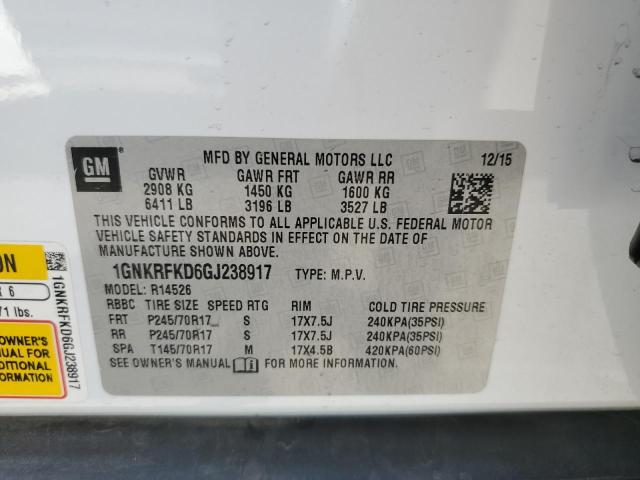 2016 CHEVROLET TRAVERSE L - 1GNKRFKD6GJ238917