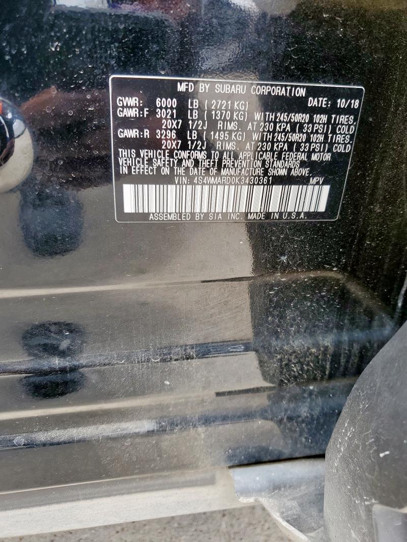 2019 SUBARU ASCENT TOU 4S4WMARD0K3430361