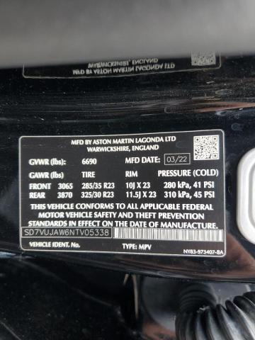 2022 ASTON MARTIN DBX SD7VUJAW6NTV05338