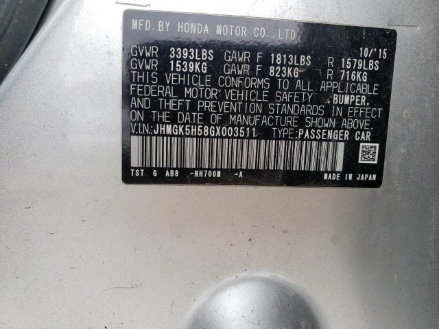 2016 HONDA FIT LX JHMGK5H58GX003511