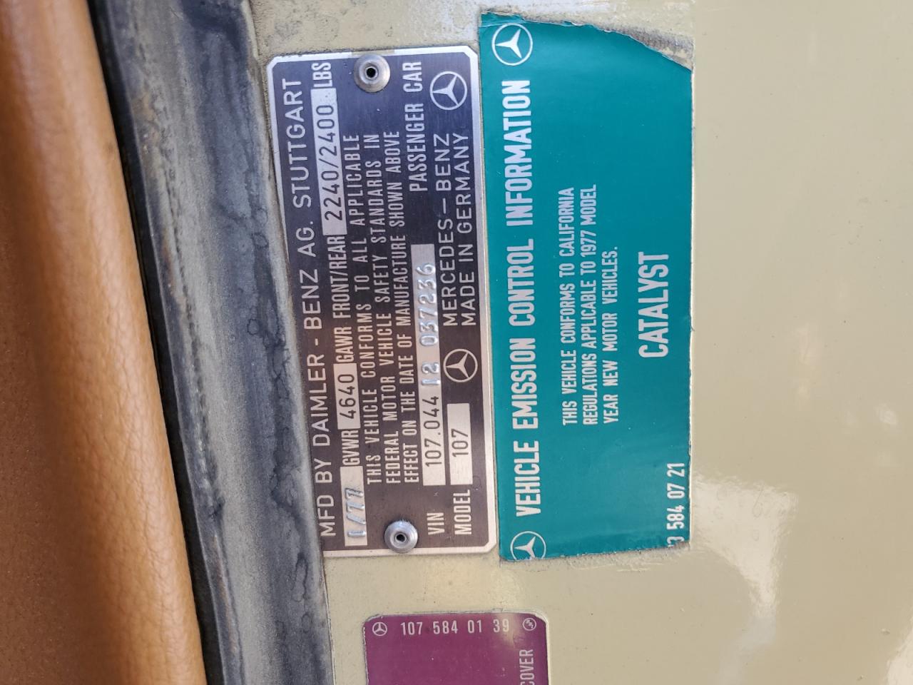 Lot #3242611579 1977 MERCEDES-BENZ 450SL