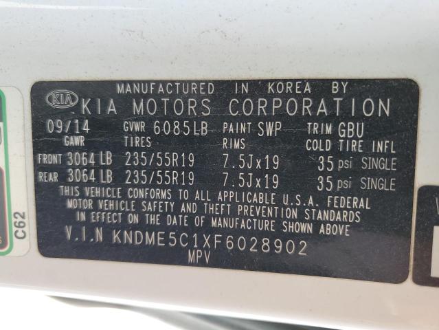 2015 KIA SEDONA SXL KNDME5C1XF6028902